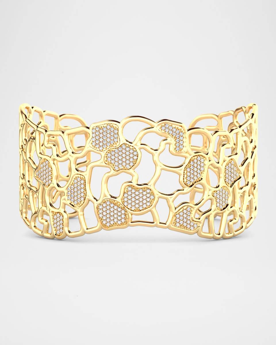 18K Gold Canyon Cuff with Diamonds